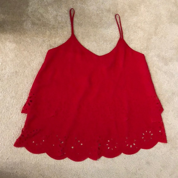 Red layered tank top - Picture 5 of 10